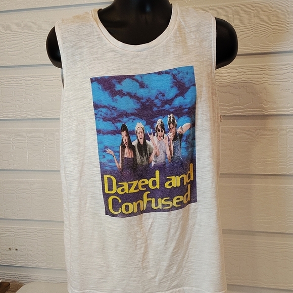 DAZED AND CONFUSED Movie Women Size XXL White Tank Top Grunge 90s Thrashed - Picture 1 of 4